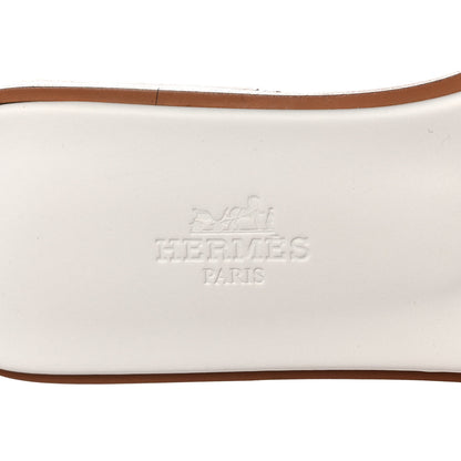 Hermes Box Calfskin Oran Sandals 36 White 7 of 9