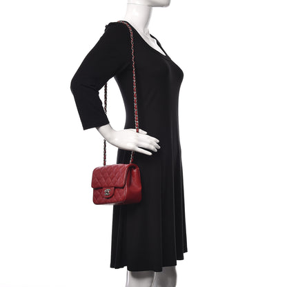 Chanel Caviar Quilted Mini Square Flap Red 2 of 10