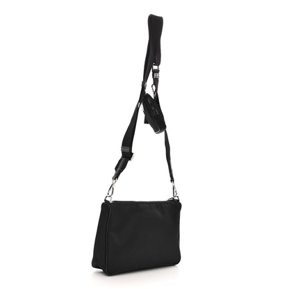 Prada Re-Nylon Saffiano Pocket Zippered Shoulder Bag Black 2 of 9