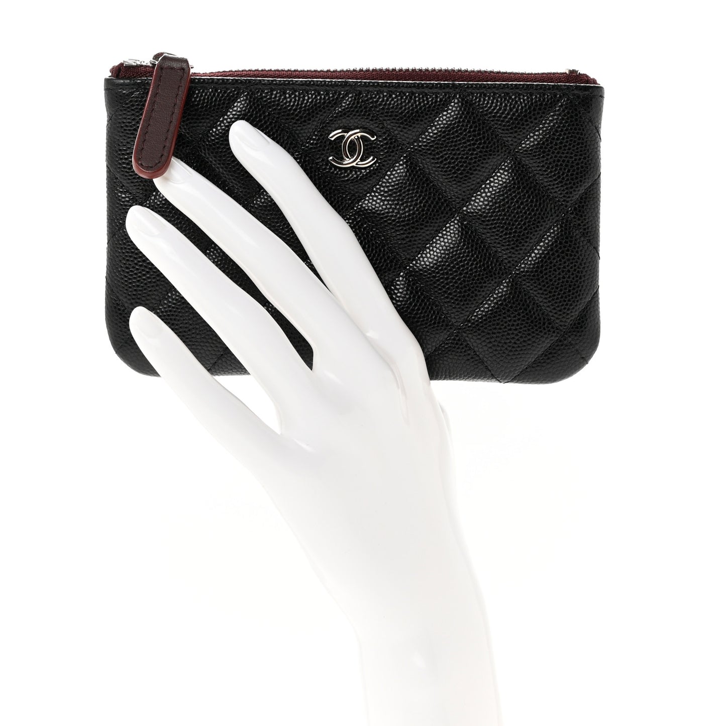 Caviar Quilted Small Cosmetic Case Black