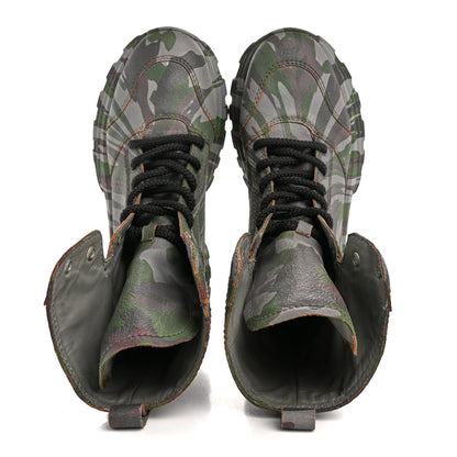 Miu Miu Crackled Calzature Camouflage Print Womens Combat Boots 37 2 of 13