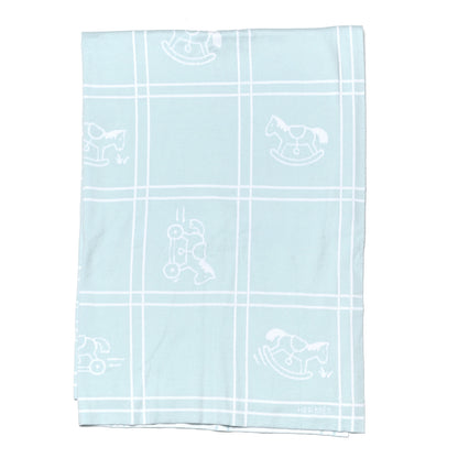Hermes Cotton Knit Adada Baby Blanket Bleu Glacier 1 of 3