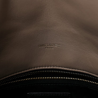 Saint Laurent Lambskin Quilted Medium Loulou Puffer Monogram Chain Satchel Dusty Grey 7 of 10