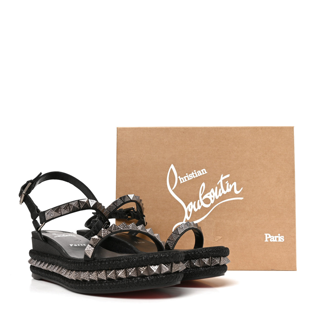 Nappa Pyraclou 60 Platform Sandals 41 Black