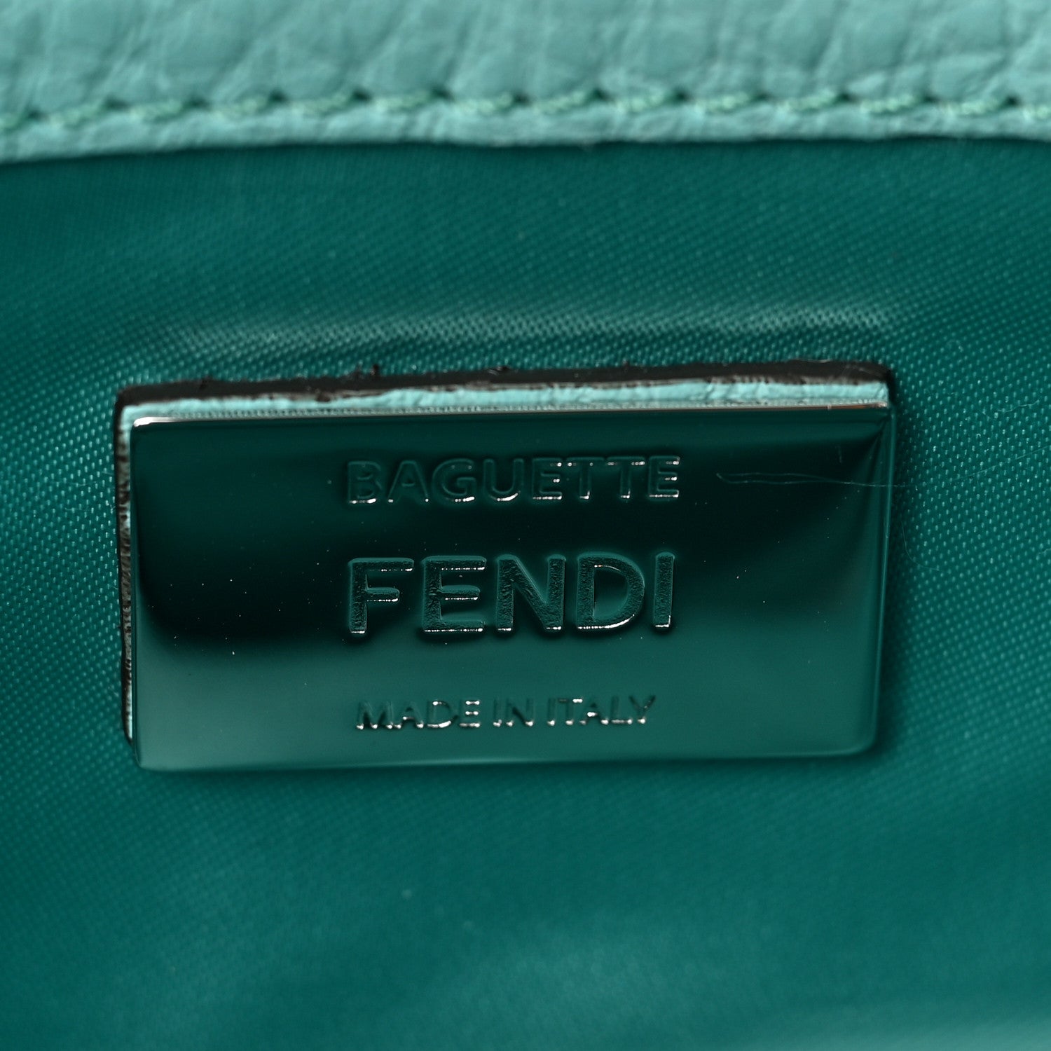 Fendi Econyl Cuoio Romano Multipocket Baguette Turquoise 6 of 8