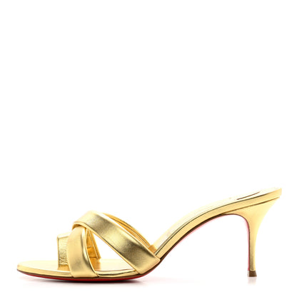 Christian Louboutin Metallic Calfskin Simply Me 70 Slide Sandals 41 Gold 1 of 8
