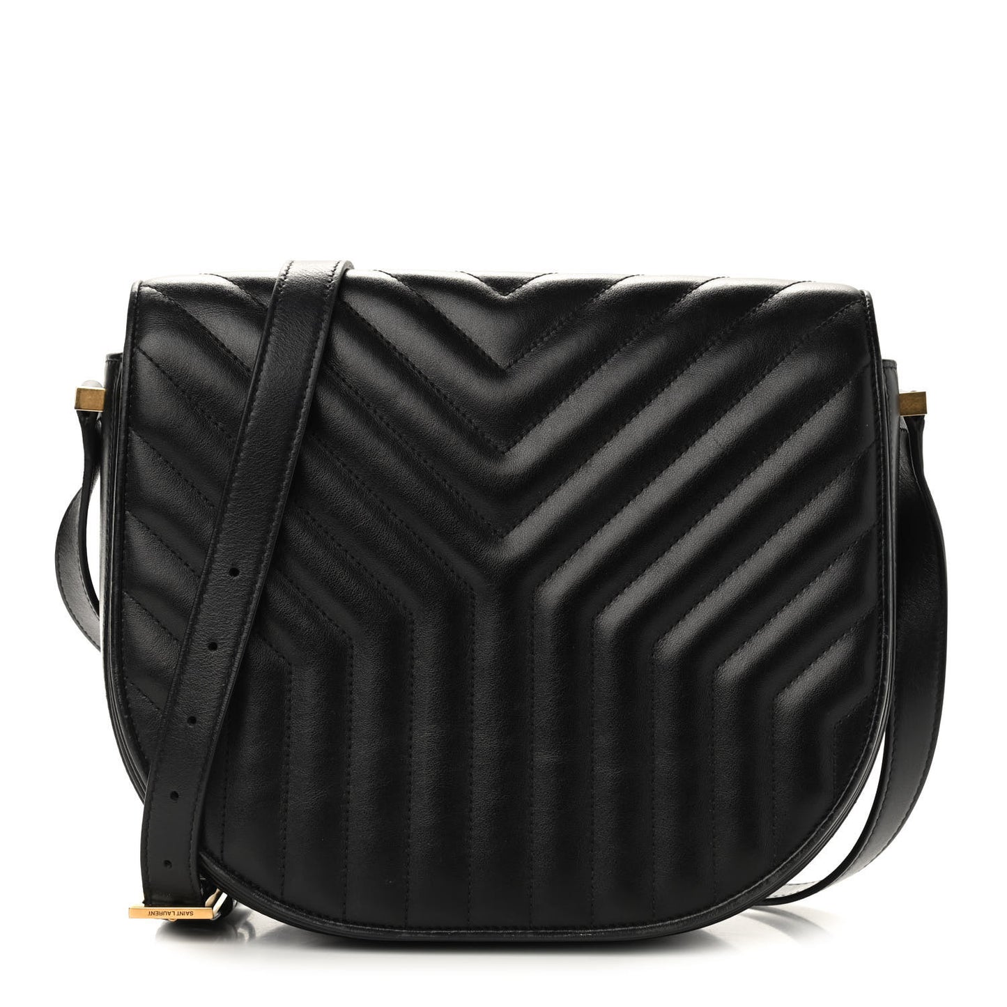Calfskin Quilted Y Joan Satchel Black