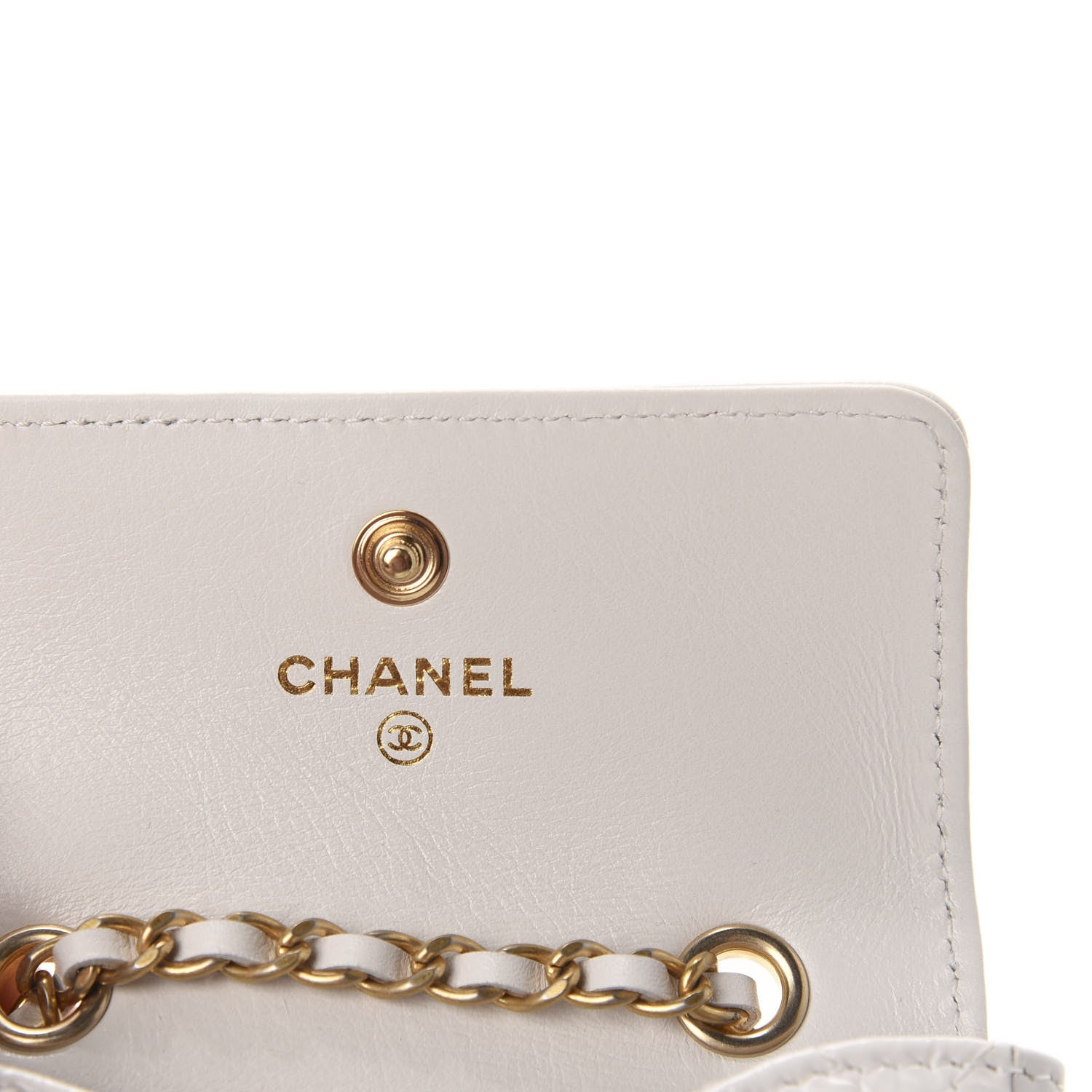 Chanel Shiny Aged Calfskin Quilted Waist Belt Bag White 8 of 12