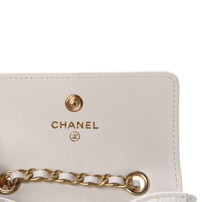 Chanel Shiny Aged Calfskin Quilted Waist Belt Bag White 8 of 12