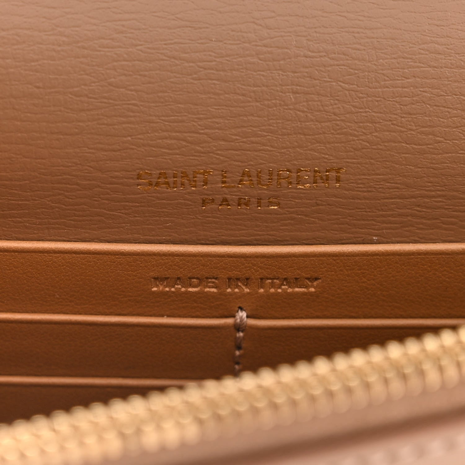 Saint Laurent Calfskin Monogram Sunset Chain Wallet Nude Powder 6 of 10