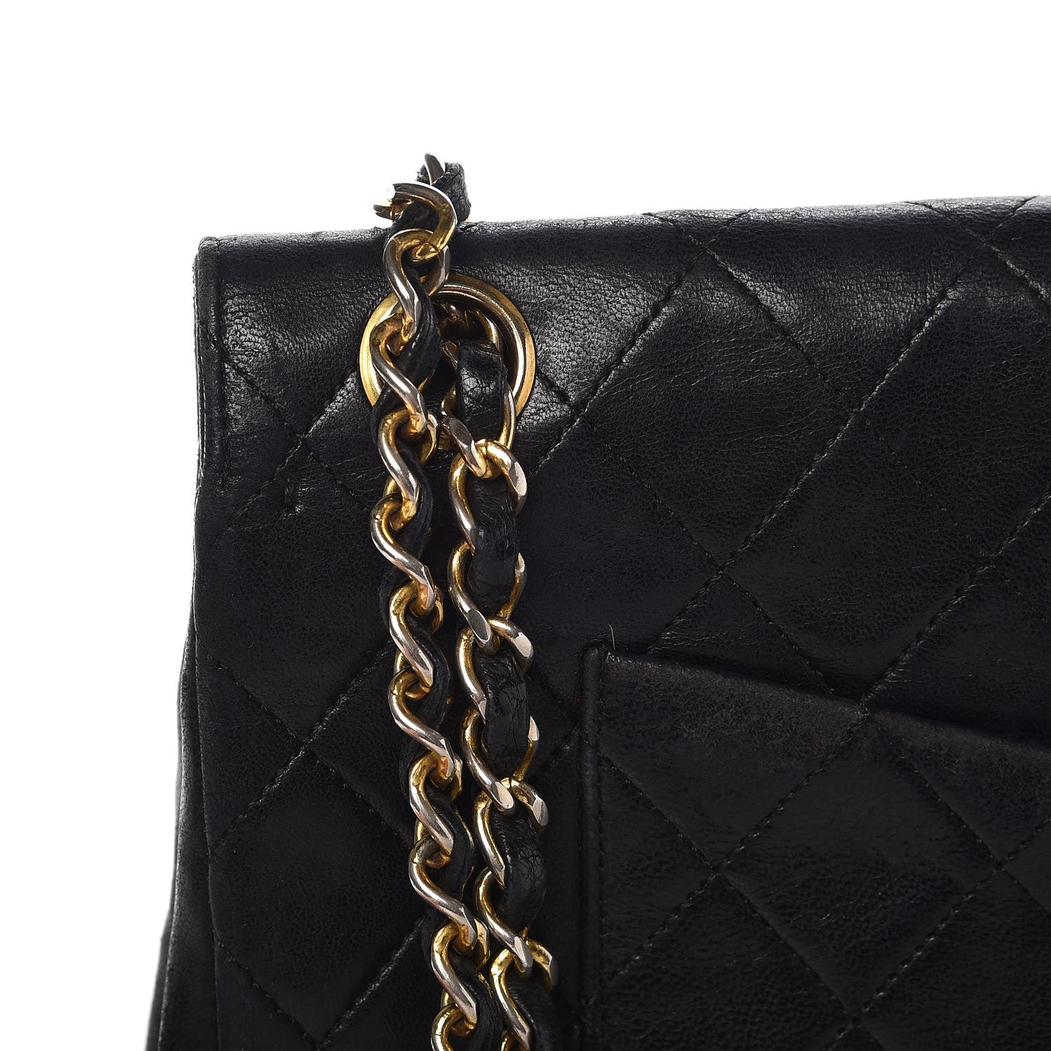 Chanel Lambskin Quilted Medium Double Flap Black 15 of 17