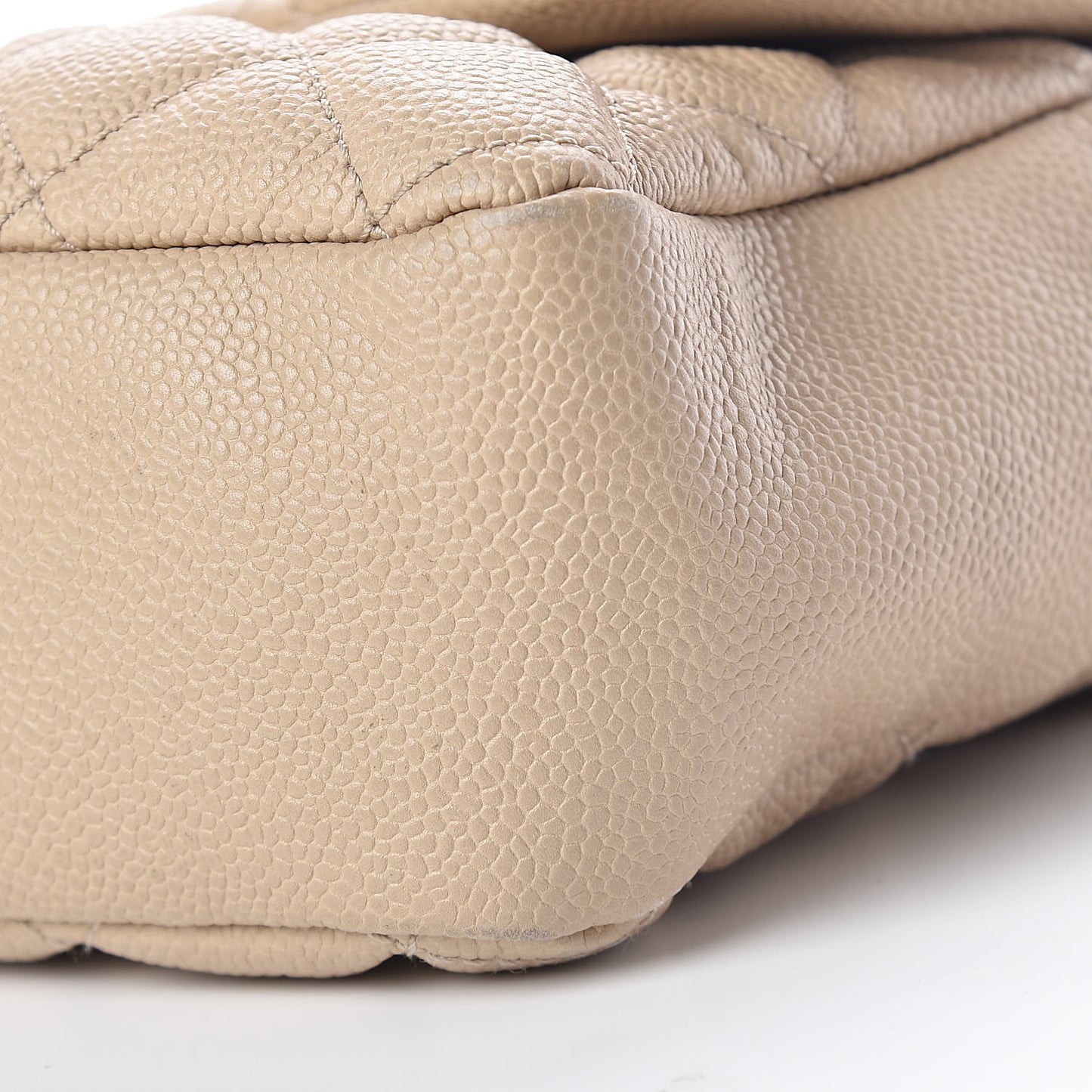 Caviar Quilted Jumbo Easy Flap Beige