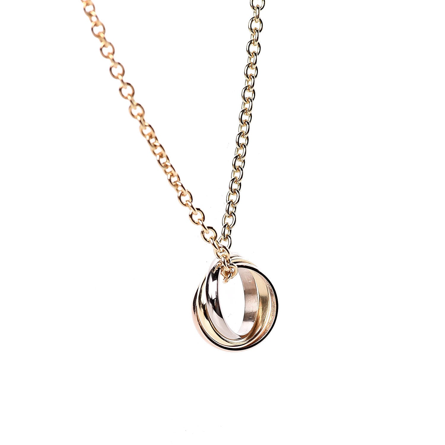 Cartier 18K Pink Yellow White Gold Baby Trinity Pendant Necklace 4 of 6