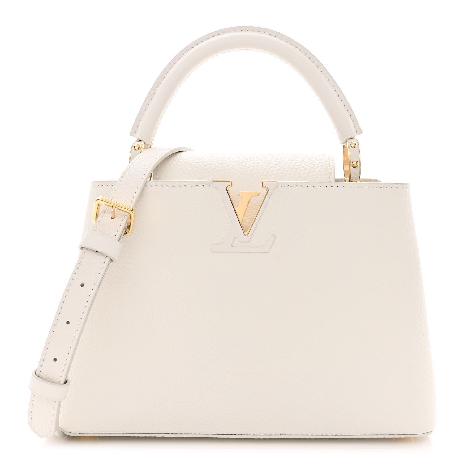 Louis Vuitton Taurillon Capucines BB Snow 1 of 9