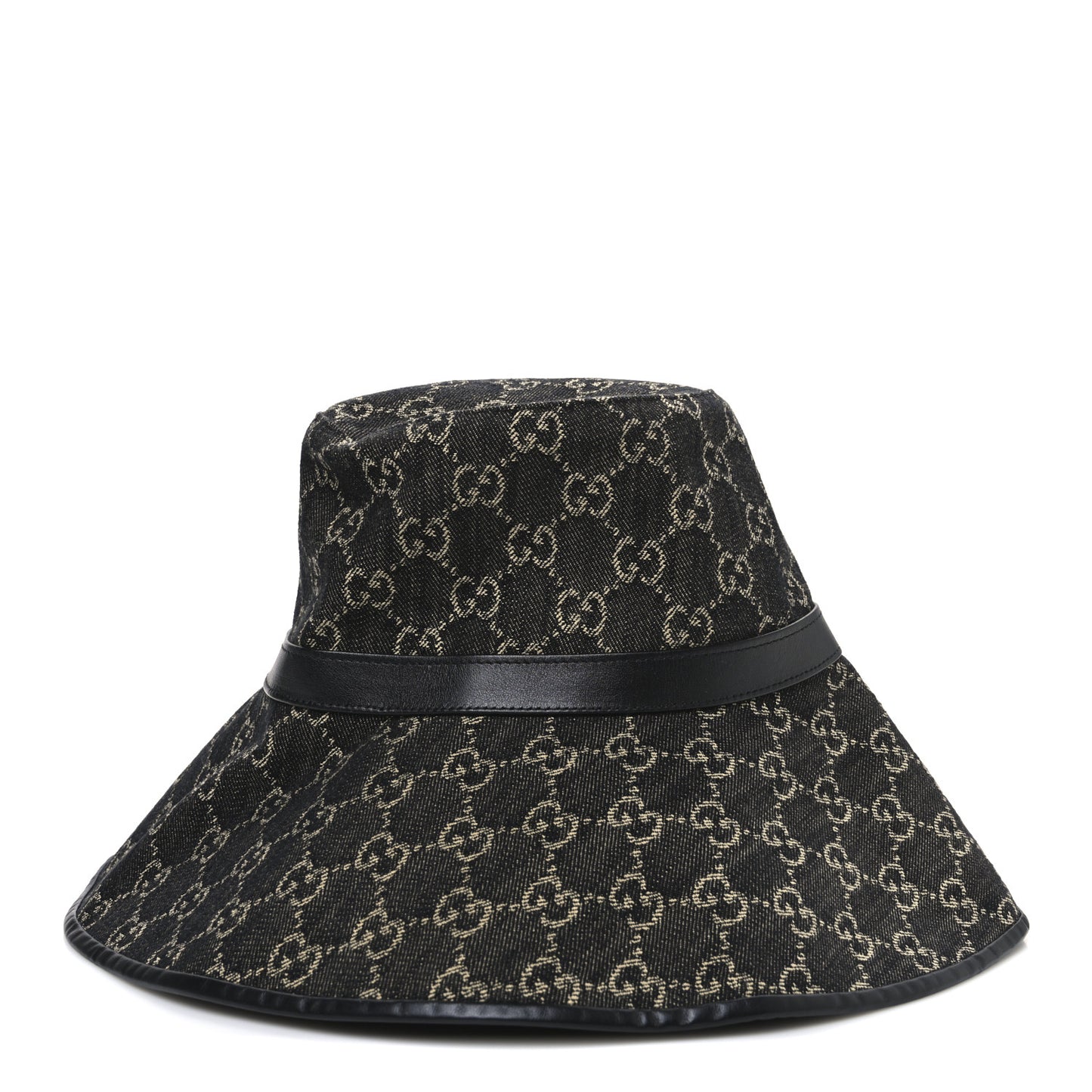 Monogram Wide Brim Hat S Black