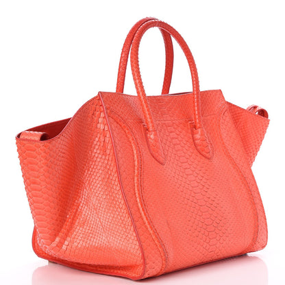 Celine Python Medium Phantom Luggage Fluo Orange 3 of 7