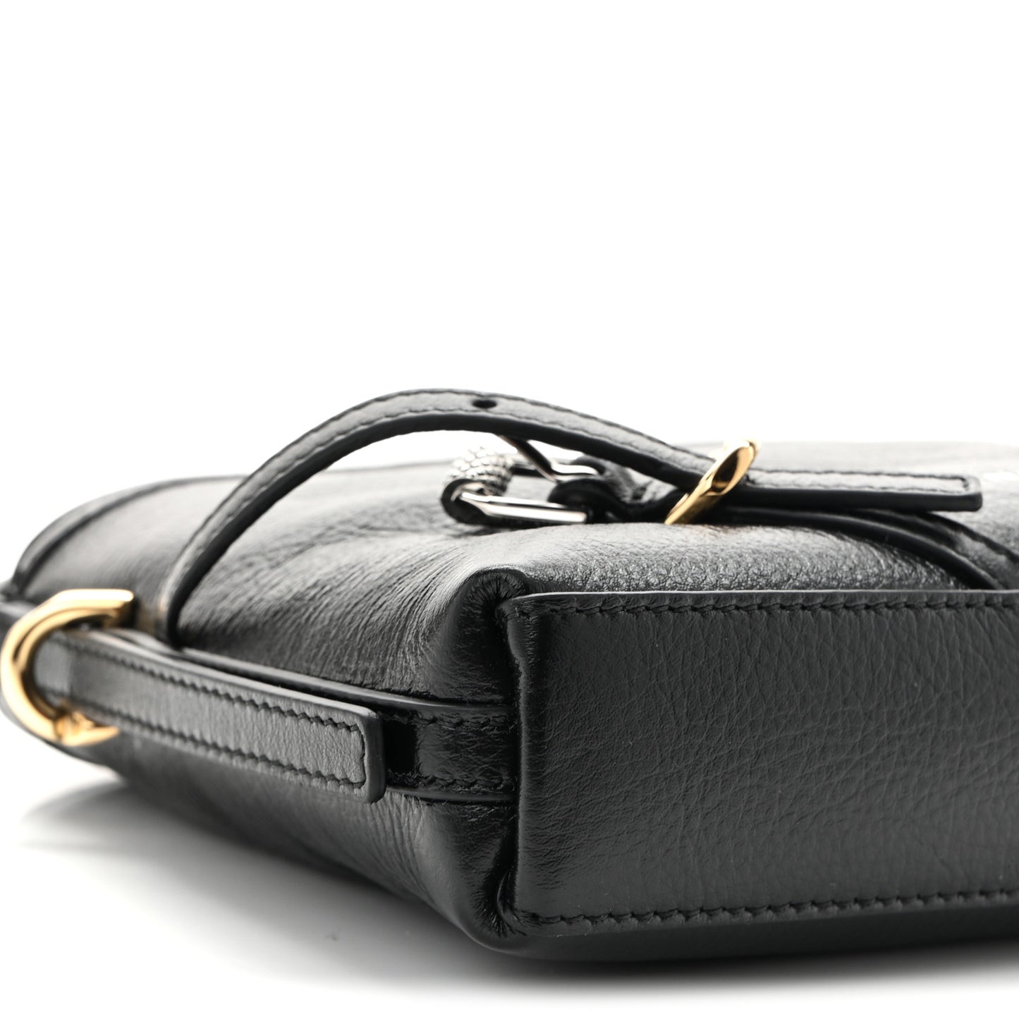 Tumbled Calfskin Nano Voyou Bag Black