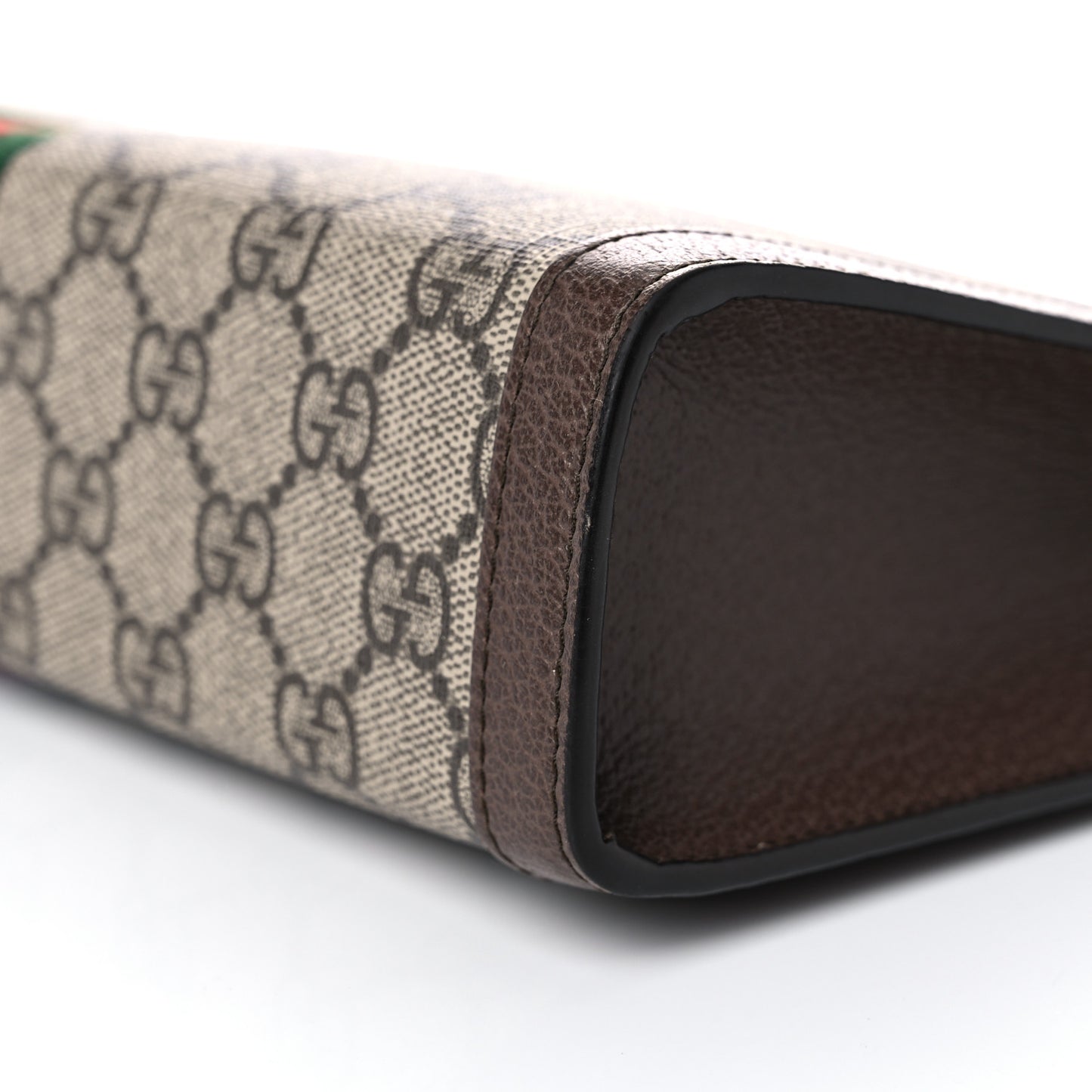 GG Supreme Monogram Web Ophidia Pouch Brown