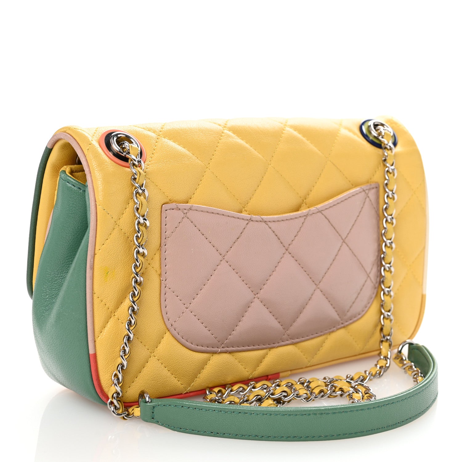 Chanel Lambskin Plexiglass Quilted Small Cuba Color Flap Yellow Multicolor 3 of 10