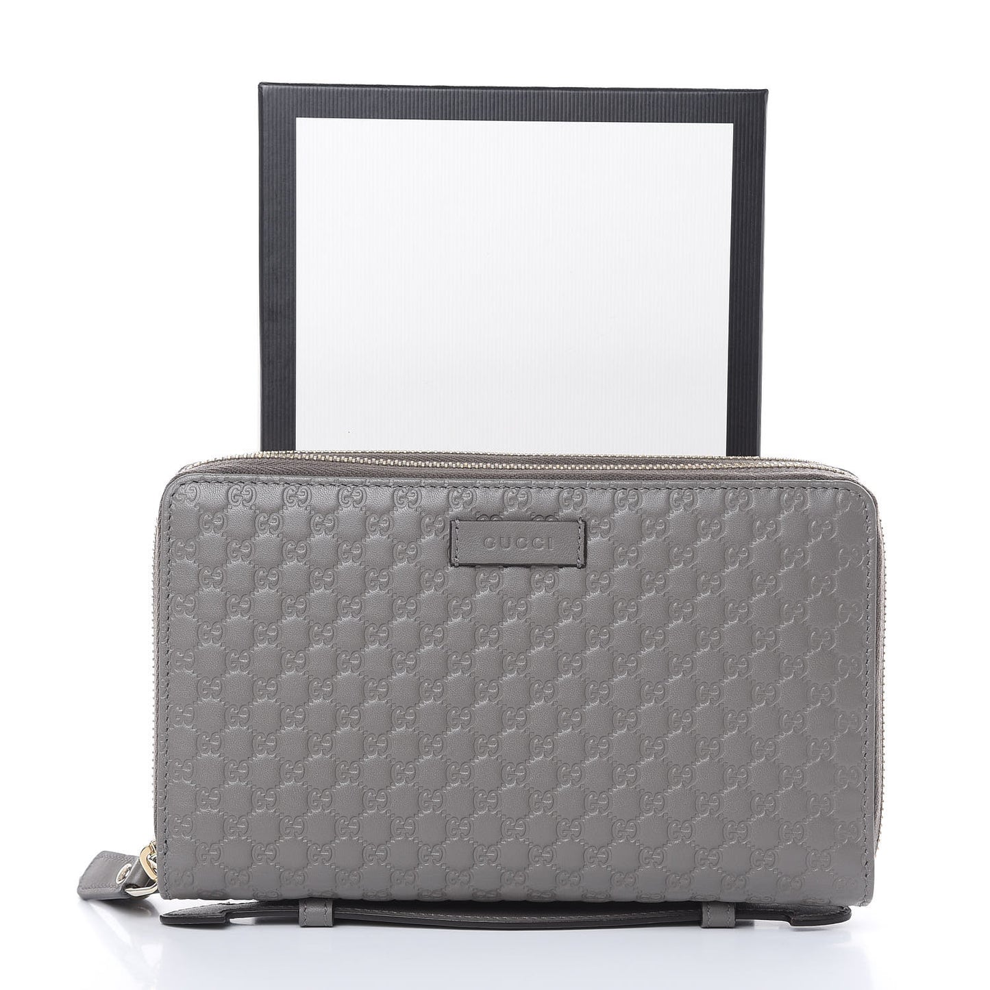 Soft Microguccissima Zip Around Top Handle Travel Wallet Loess