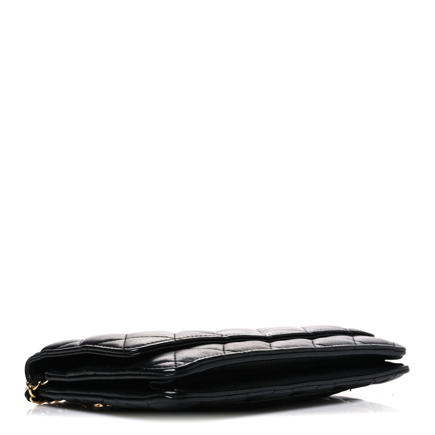 Lambskin Quilted Wallet On Chain WOC Black