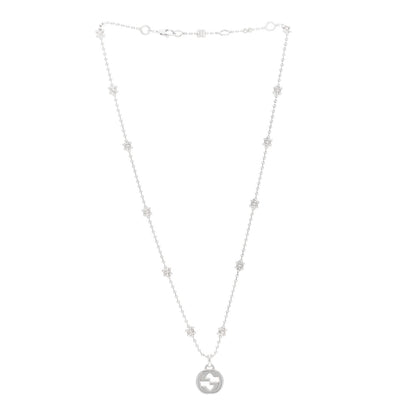 Gucci Sterling Silver Interlocking G Beaded Cluster Pendant Necklace 3 of 6