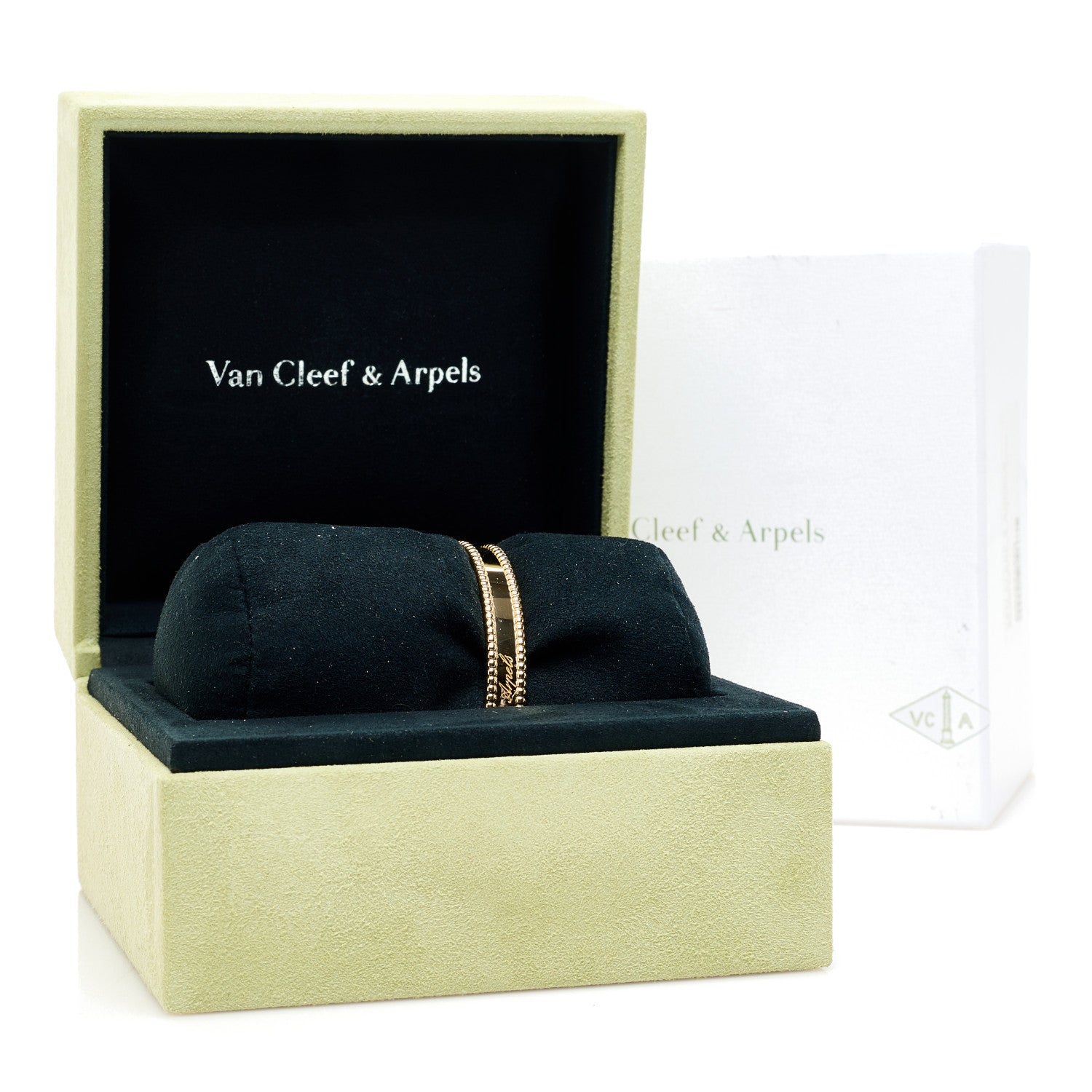 Van Cleef & Arpels 18K Yellow Gold Perlee Signature Bangle Bracelet XS 4 of 4
