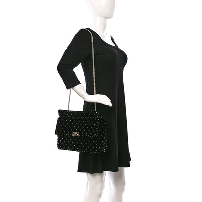Valentino Garavani Velvet Medium Rockstud Spike Shoulder Bag Black 2 of 8