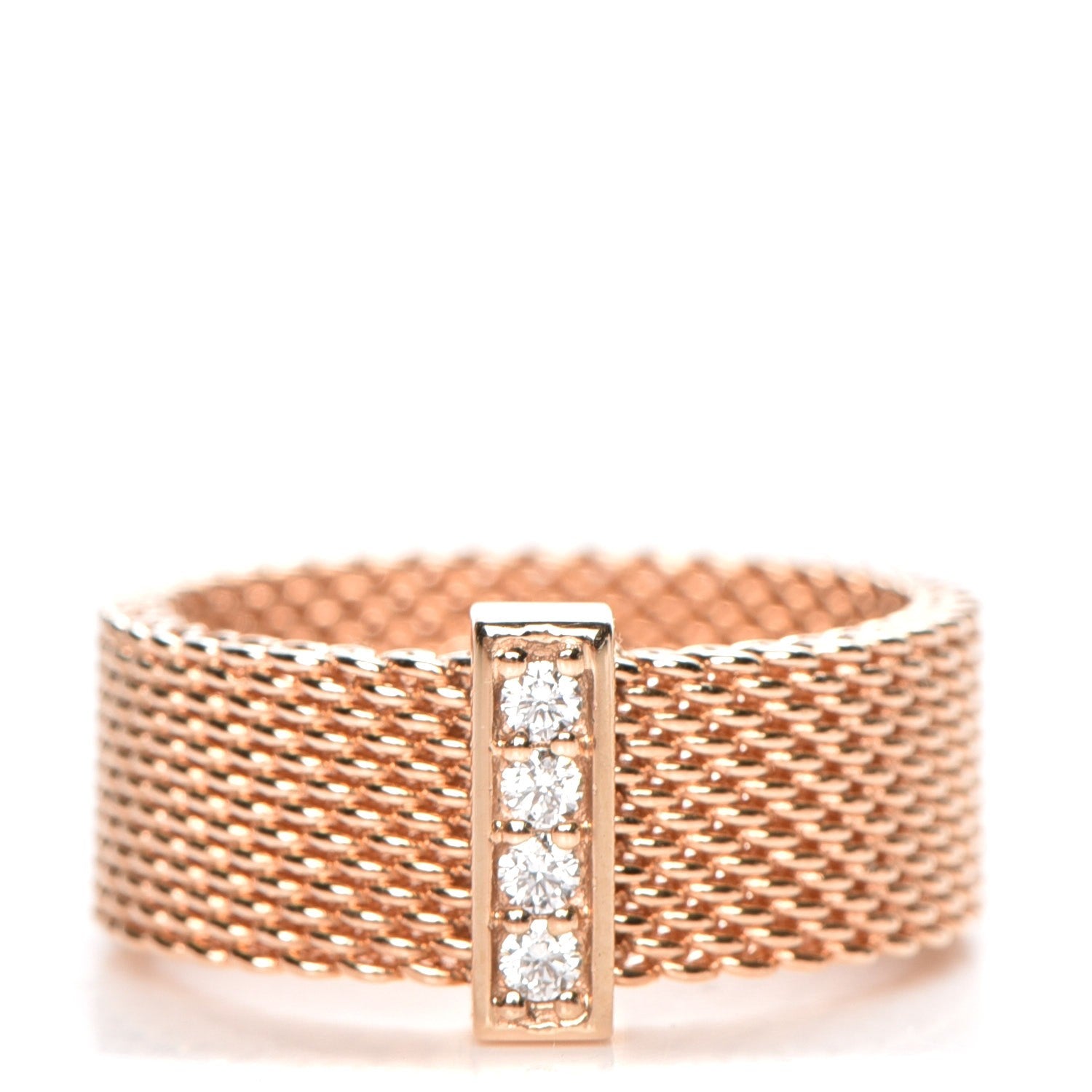 Tiffany 18K Rose Gold 4 Diamond Somerset Ring 5 1 of 5