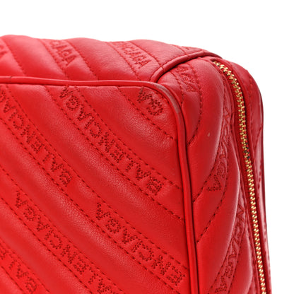 Balenciaga Calfskin Logo Matelasse Chain Strap Blanket Reporter XS Rouge Tango 18 of 19