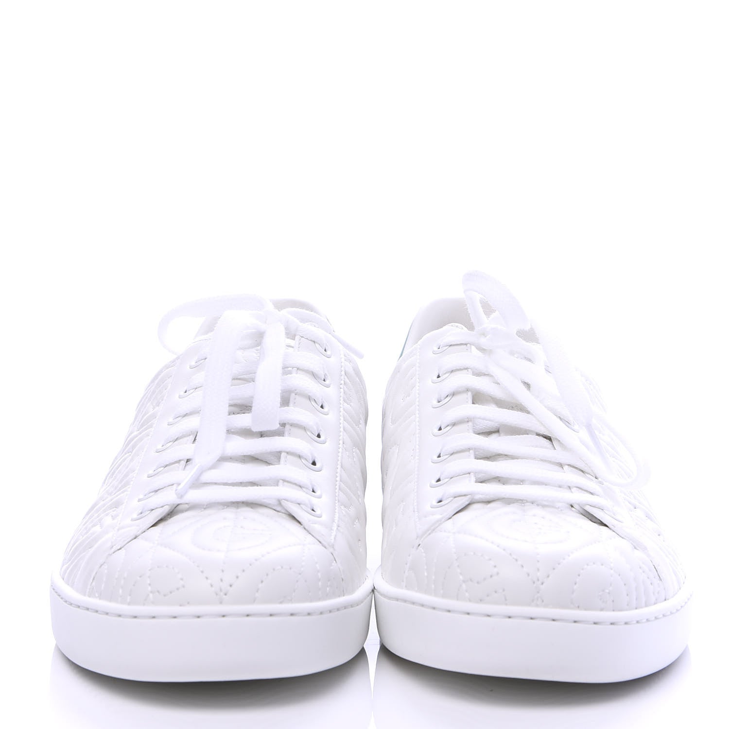 Gucci Nappa G Rhombus Mens Ace Sneakers 10 Great White Green 2 of 10