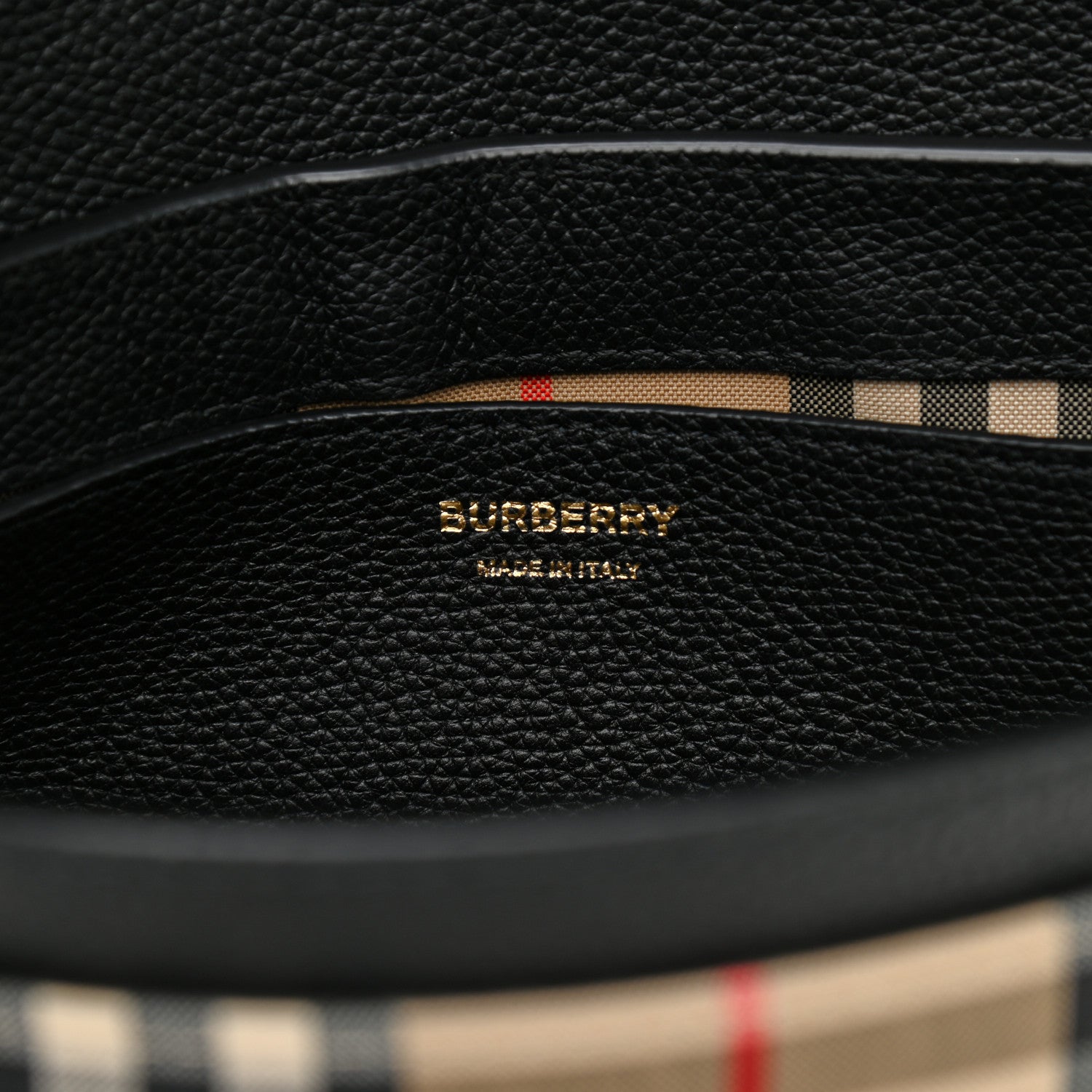 Burberry Grainy Calfskin Vintage Check Note Crossbody Bag Black 8 of 8