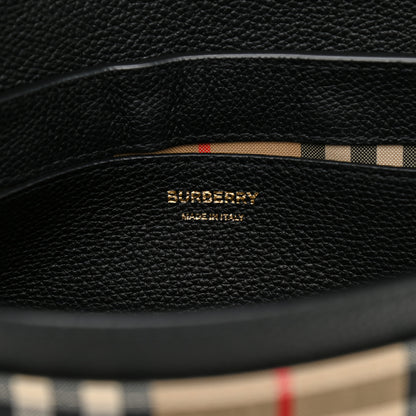 Burberry Grainy Calfskin Vintage Check Note Crossbody Bag Black 8 of 8