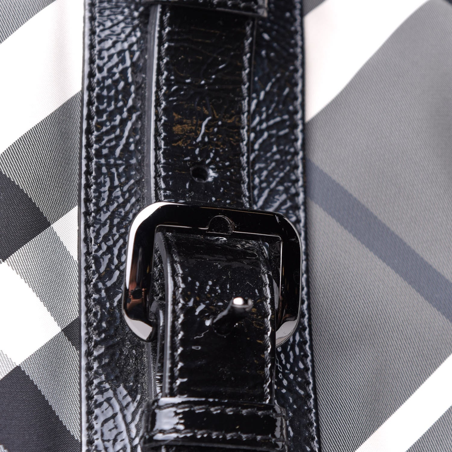 Burberry Patent Trim Smoked Check Tote Black 12 of 12