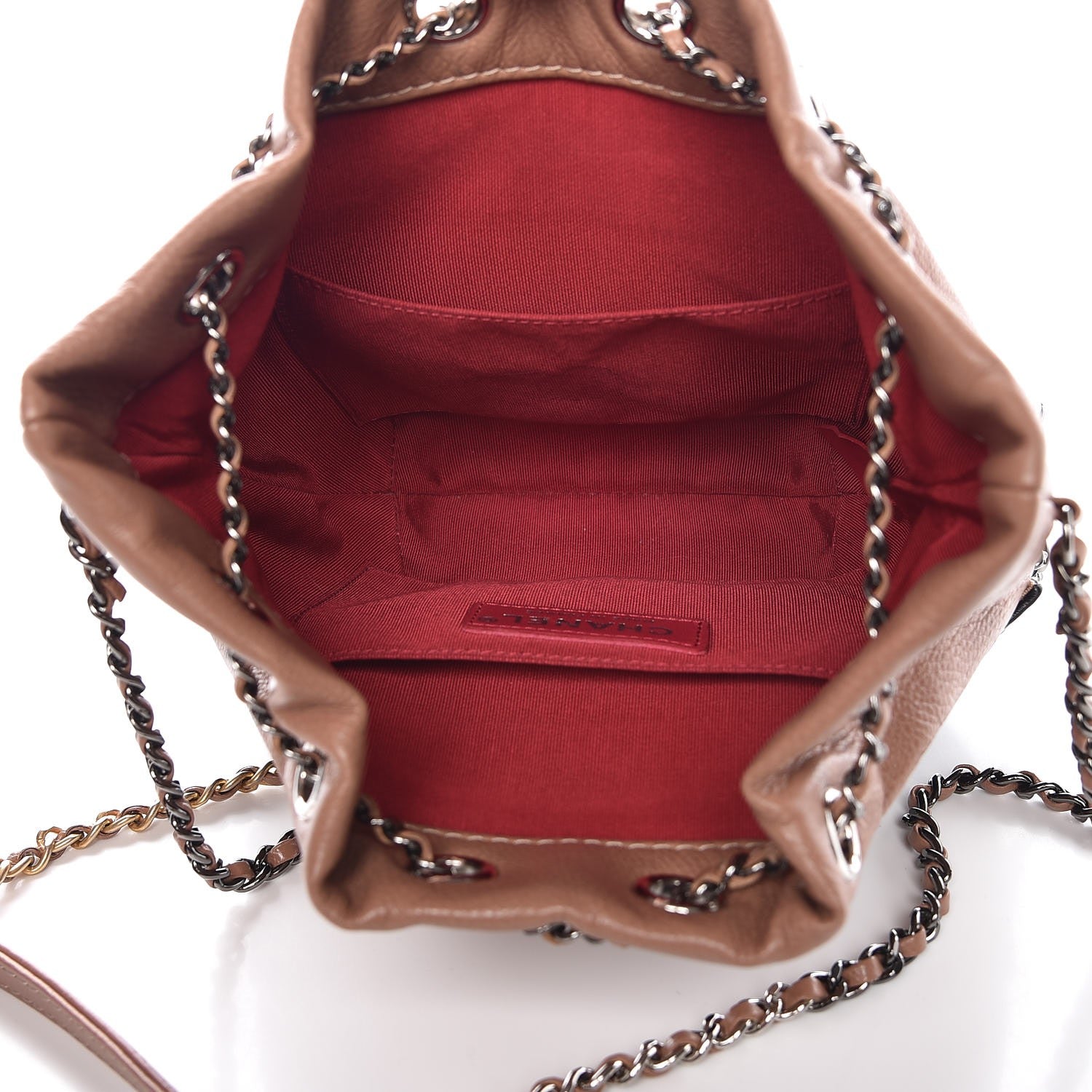 Chanel Calfskin Quilted Small Gabrielle Bucket Beige Black 5 of 10