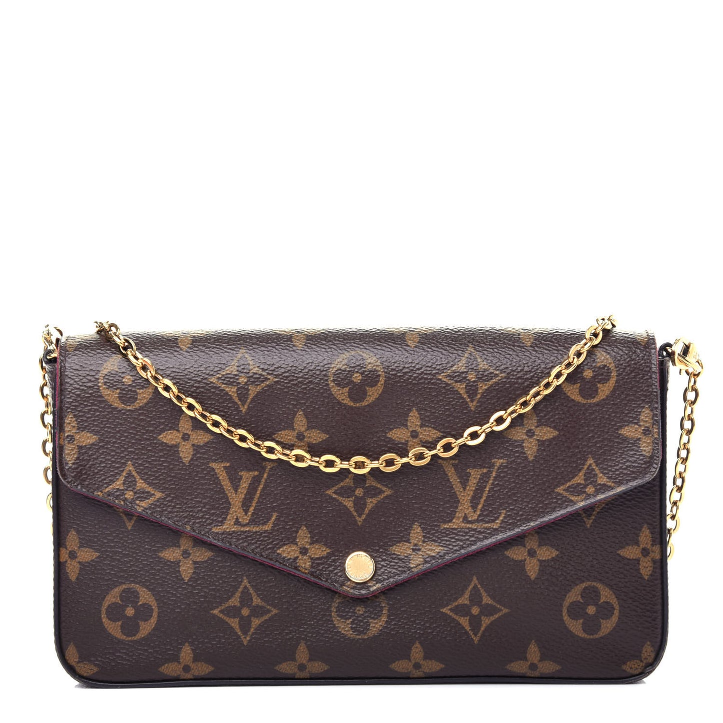 Monogram Pochette Felicie Chain Wallet Fuchsia
