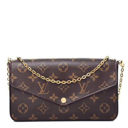 Louis Vuitton Monogram Pochette Felicie Chain Wallet Fuchsia 1 of 11