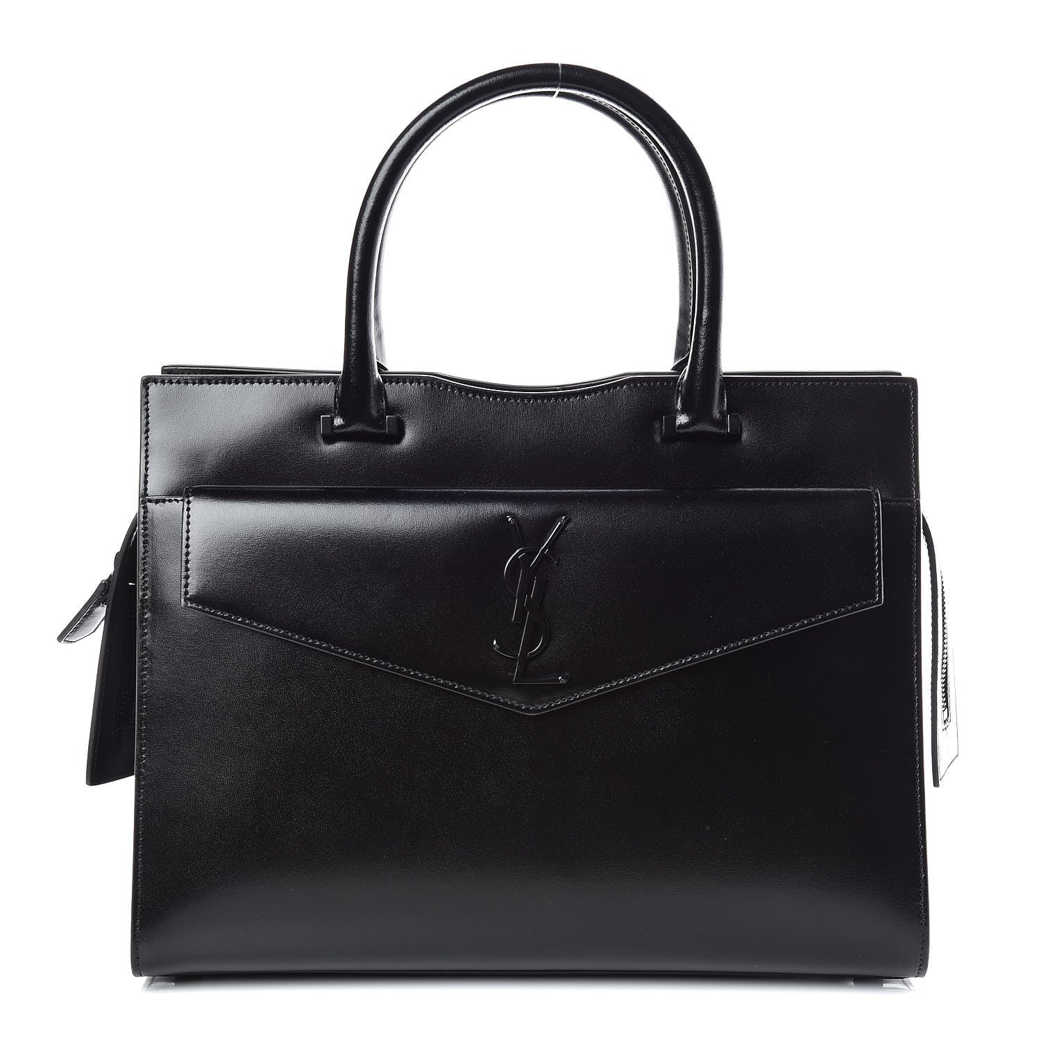 Saint Laurent Shiny Calfskin Medium Uptown Tote Black 1 of 10