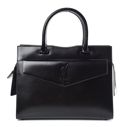 Saint Laurent Shiny Calfskin Medium Uptown Tote Black 1 of 10