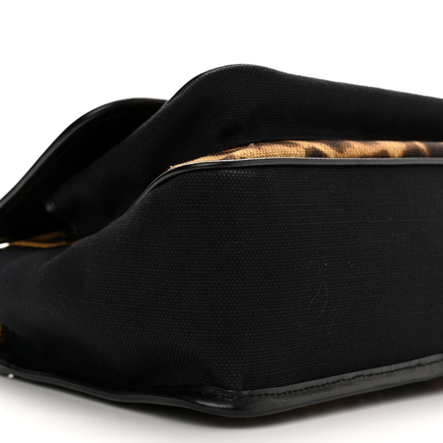 Saint Laurent Smooth Calfskin Canvas Leopard Print Medium Niki Chain Satchel Light Natural 9 of 11