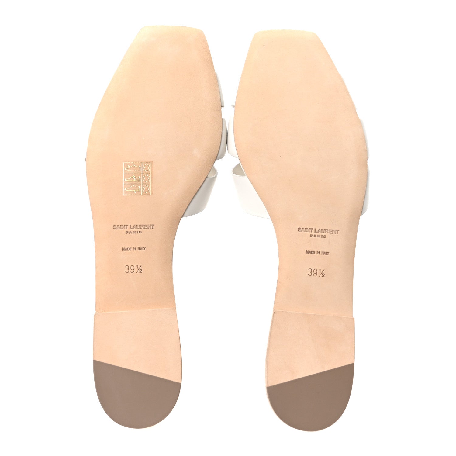 Saint Laurent Calfskin Tribute 05 Slide Sandals 39.5 Porcellana 6 of 10