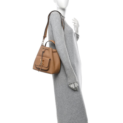 Louis Vuitton Calfskin Lockme Bucket MM Arizona Beige 2 of 10