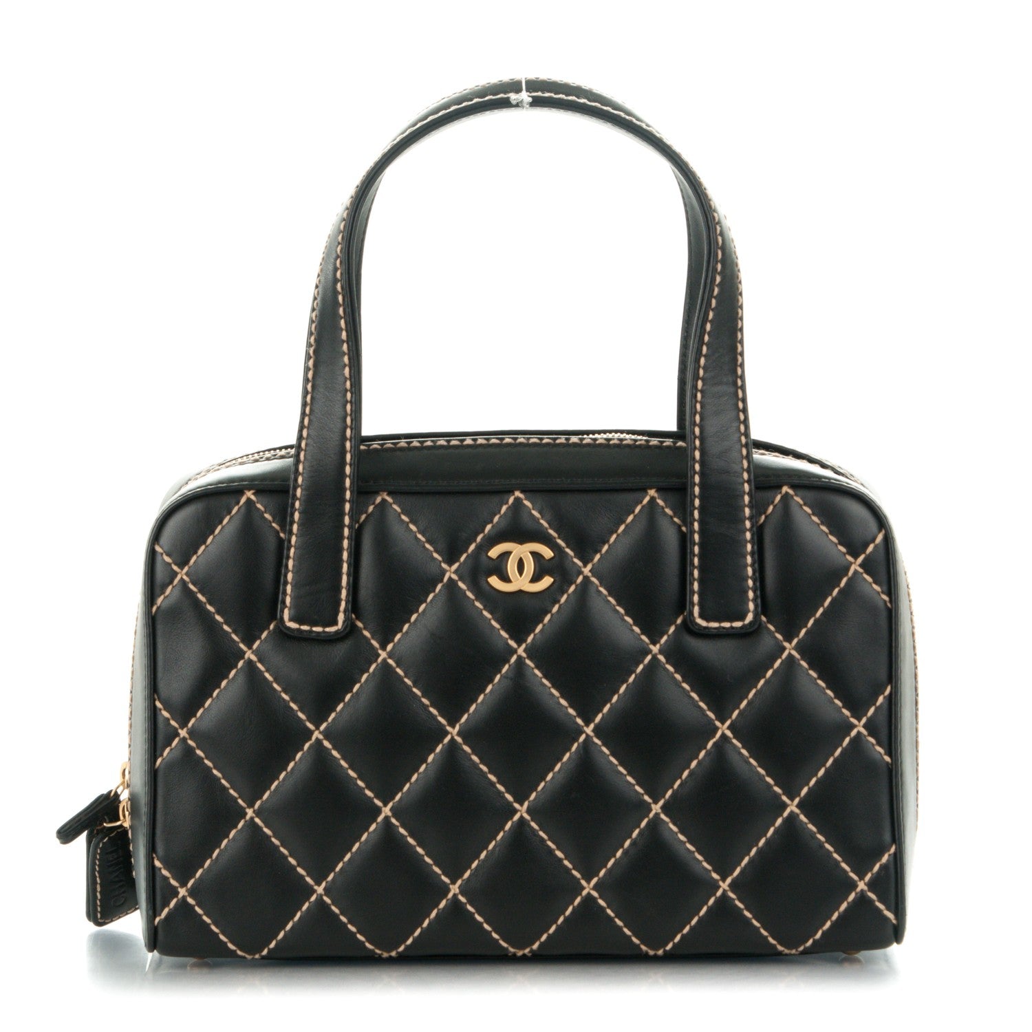Chanel Calfskin Contrast Stitch Surpique Bowler Black 1 of 8