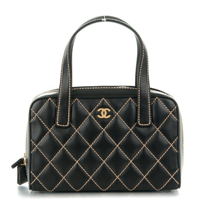 Chanel Calfskin Contrast Stitch Surpique Bowler Black 1 of 8