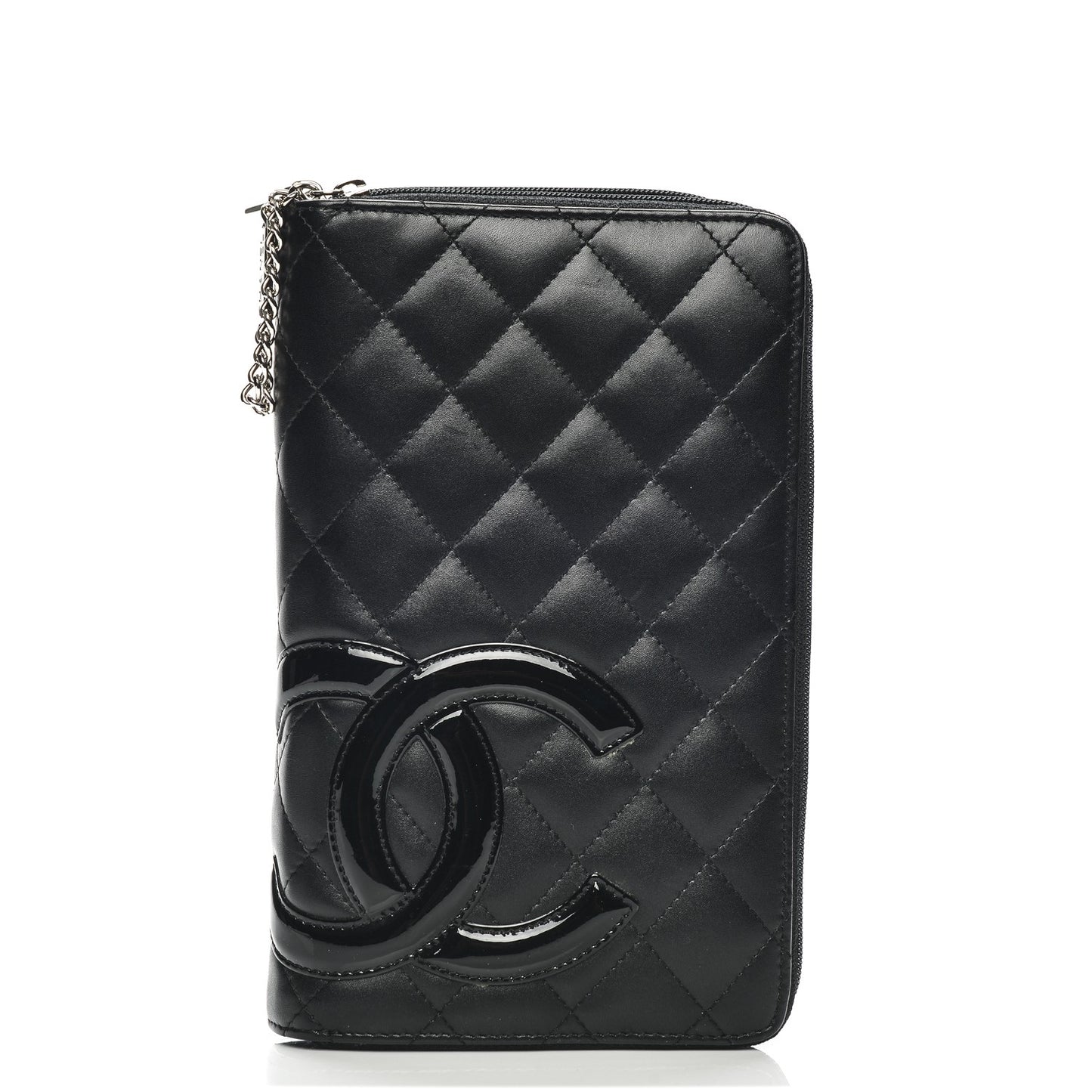 Calfskin Cambon Zip Around Organizer Wallet Black