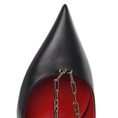 Valentino Garavani Smooth Calfskin Chain Slingback Pumps 39.5 Black 9 of 11