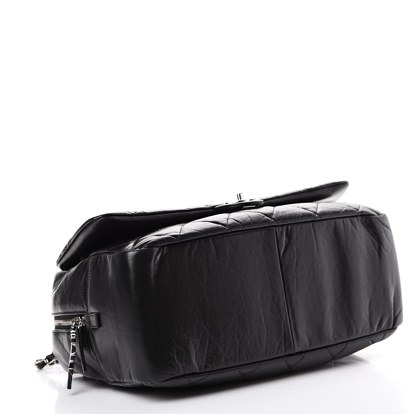 Aged Calfskin Quilted Medium Express Bowling Bag Black
