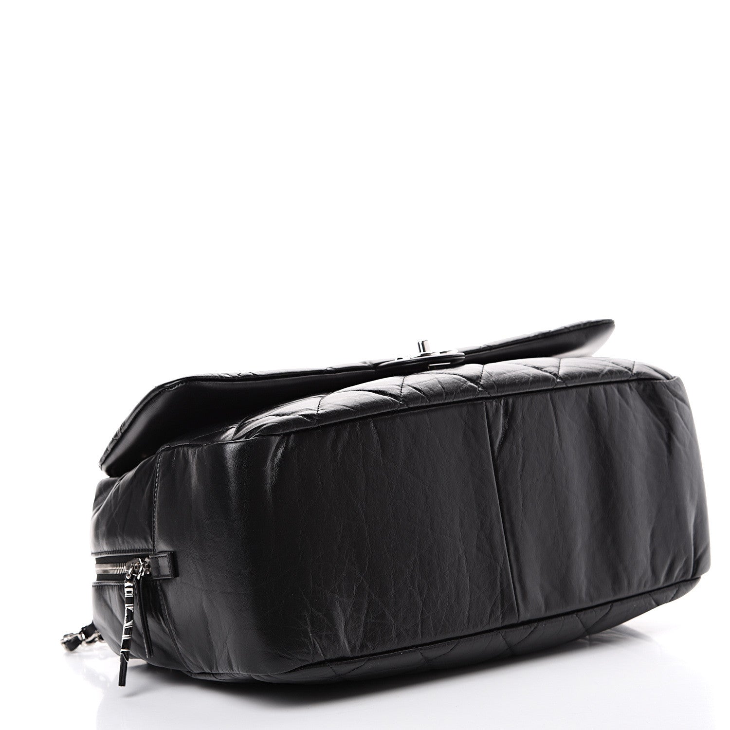 Chanel Aged Calfskin Quilted Medium Express Bowling Bag Black 3 of 10