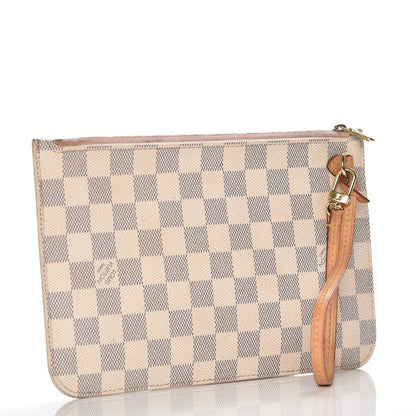 Louis Vuitton Damier Azur Neverfull MM GM Pochette Rose Ballerine 3 of 11
