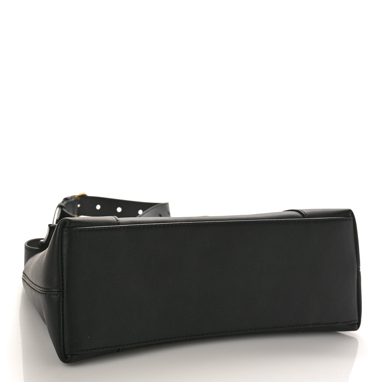 Semi Shiny Smooth Calfskin Small Downtown Shoulder Bag Black